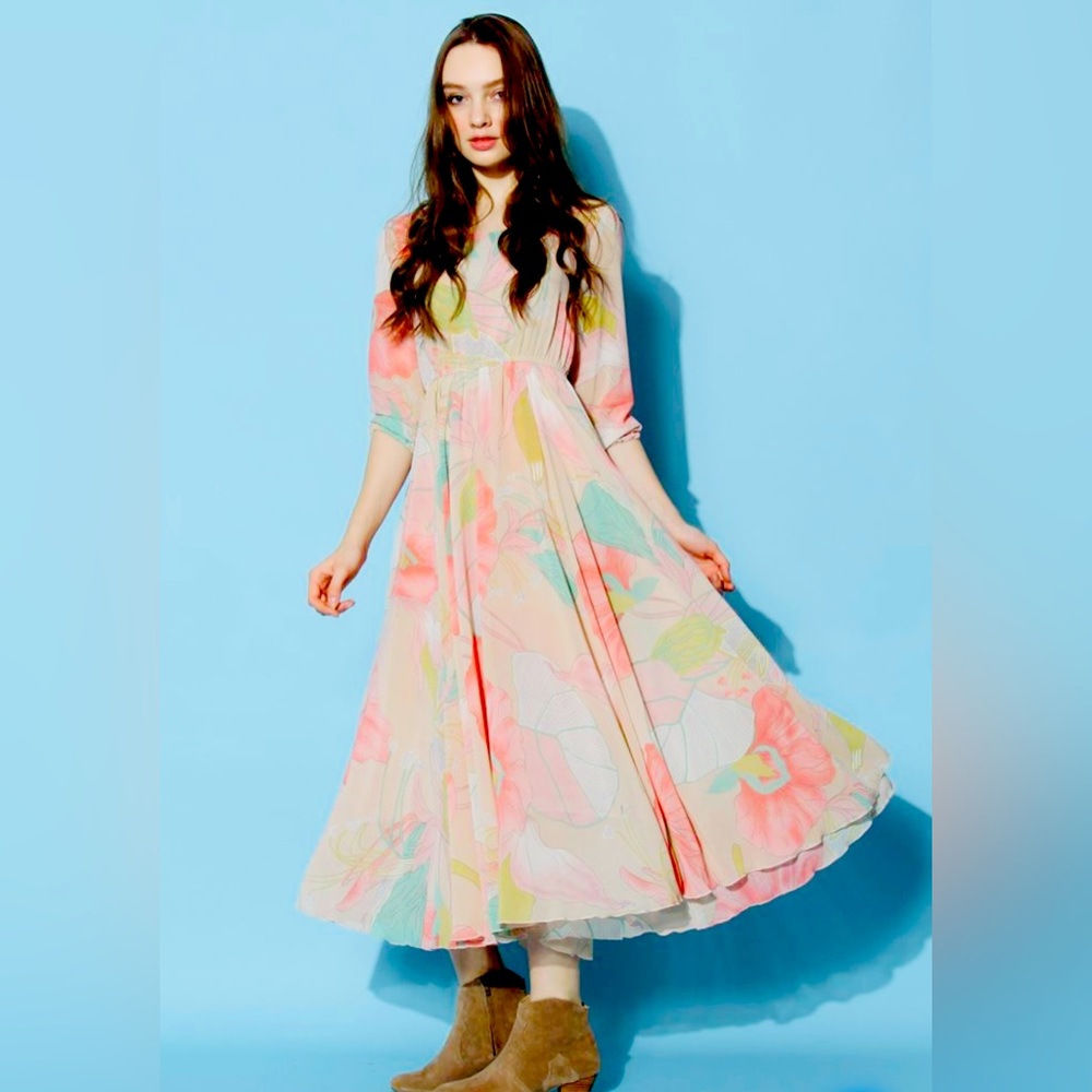 Chicwish Floral Scenery Twirly Dress. NWOT. Size XS.